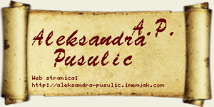 Aleksandra Pusulić vizit kartica